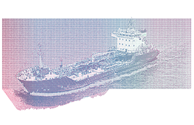 Vignette of an Oil Tanker